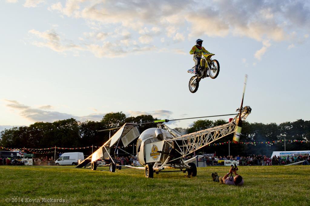 David Russell jumping over a helicopter!