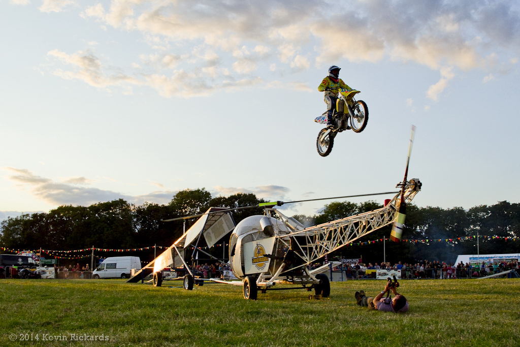 David Russell jumping over a helicopter!