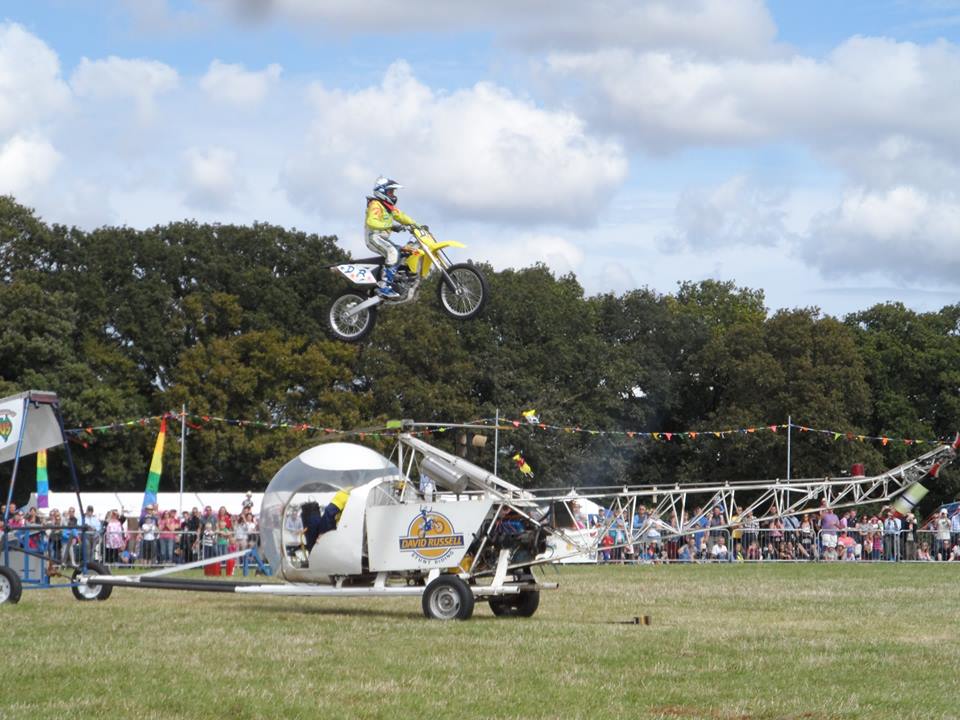 David Russell jumping over a helicopter!