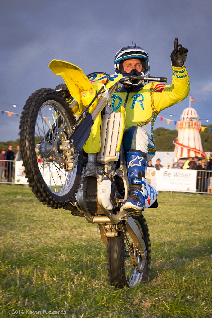 David Russell wheelieing